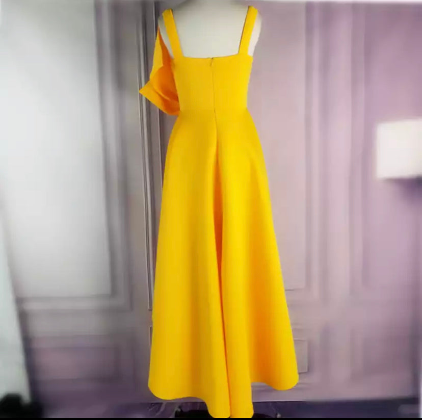 Irregular Yellow Occassion Dresses