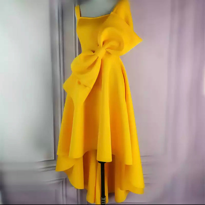 Irregular Yellow Occassion Dresses