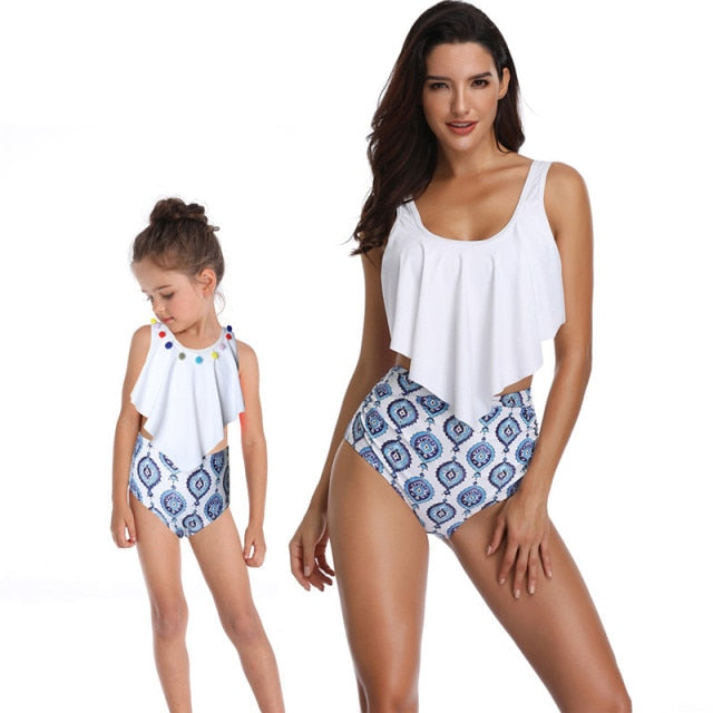 2PS Mommy and me Matching Outfits Swimsuit Summer Mother and daughter