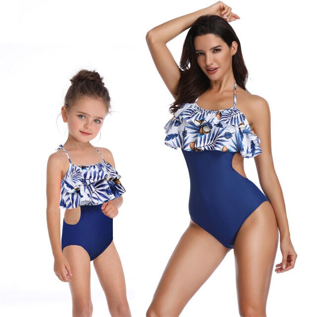 2PS Mommy and me Matching Outfits Swimsuit Summer Mother and daughter