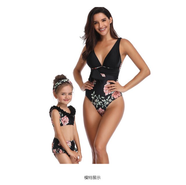 2PS Mommy and me Matching Outfits Swimsuit Summer Mother and daughter