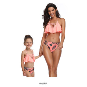 2PS Mommy and me Matching Outfits Swimsuit Summer Mother and daughter