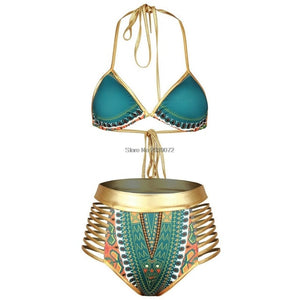 New Sexy flirtatious Swimwear Women African Mayo Bikini Set Bathing Suit