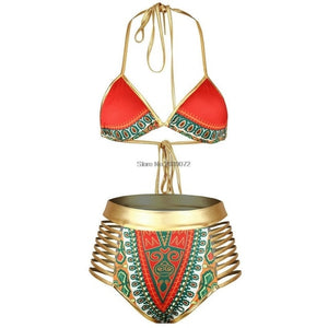 New Sexy flirtatious Swimwear Women African Mayo Bikini Set Bathing Suit