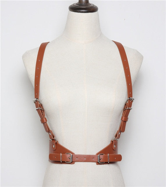 Fashion Women Punk  Faux Leather Body Bondage