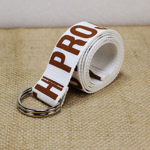 24 styles Unisex Canvas Belts Letters Printed D Ring Double Buckle Punk Waist Strap