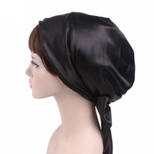 Women Silk Shower Cap Night Sleep Cap Hair Bonnet Hat Head Cover Satin