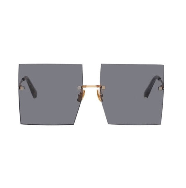 Oversized Rimless Square Sunglasses Women