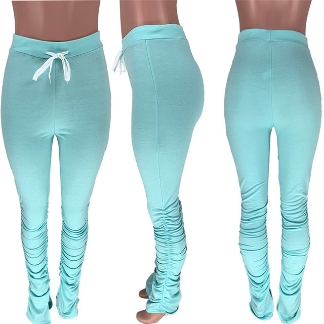 Stacked Leggings Joggers Stacked Sweatpants Women Ruched Pants Legging  Jogging Femme Stacked Pants Bodycon Trousers