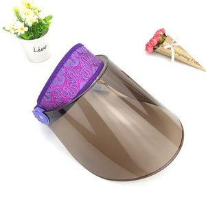 Women Summer Anti-UV FaceShield Empty Top Sun Visor Cap Outdoor Cycling Hat Safety Protection Visor Shield Stop The Flying Spit