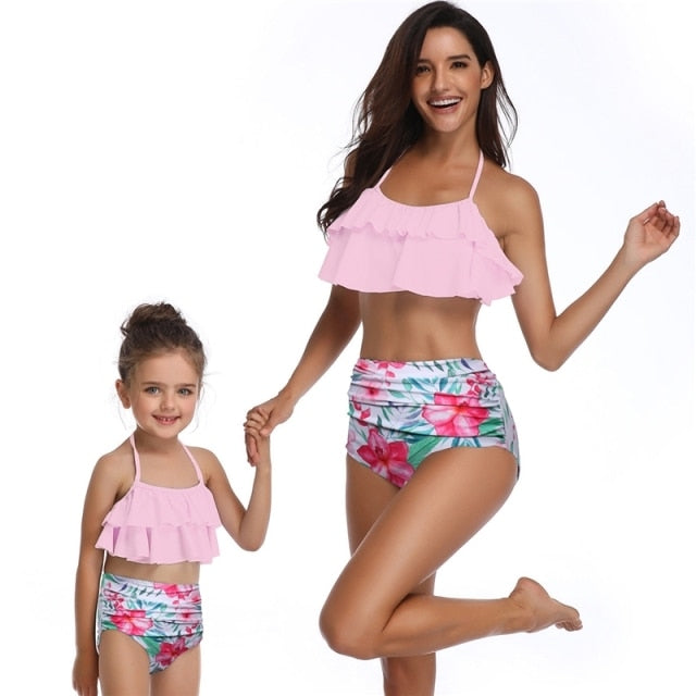 2PS Mommy and me Matching Outfits Swimsuit Summer Mother and daughter