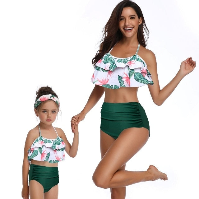 2PS Mommy and me Matching Outfits Swimsuit Summer Mother and daughter