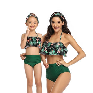 2PS Mommy and me Matching Outfits Swimsuit Summer Mother and daughter