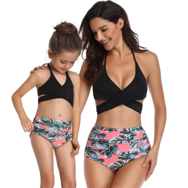 2PS Mommy and me Matching Outfits Swimsuit Summer Mother and daughter