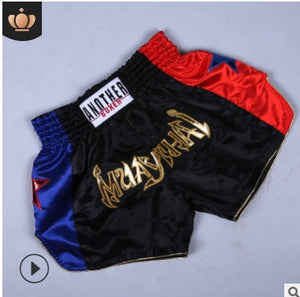 2021 Wholesale Embroidered Letter Contrast Color Splice Sports Women Muay Thai Shorts Custom Boxing Shorts Wholesale