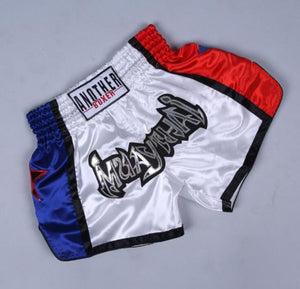 2021 Wholesale Embroidered Letter Contrast Color Splice Sports Women Muay Thai Shorts Custom Boxing Shorts Wholesale