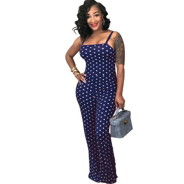 Plus Size Polka Dot Women Jumpsuit